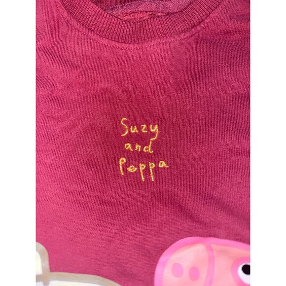 Peppa Pig Suzy Sheep Sweater by Next Maroon Embroidery Cotton Blend Size 3-4Y - Picture 4 of 6
